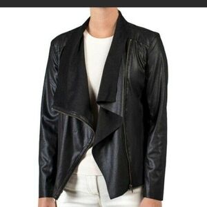 Mote Faux Suede Drape Women’s Black Moto Jacket Size XXL NWT